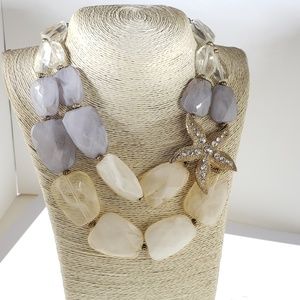Starfish chunky bib necklace